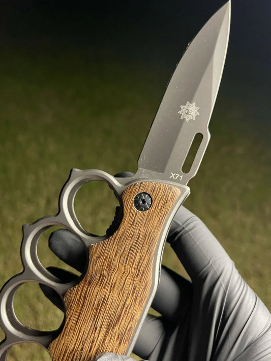 Derespina 2-in-1 USA Knuckle Knife – Folding Tactical Grip Knife |