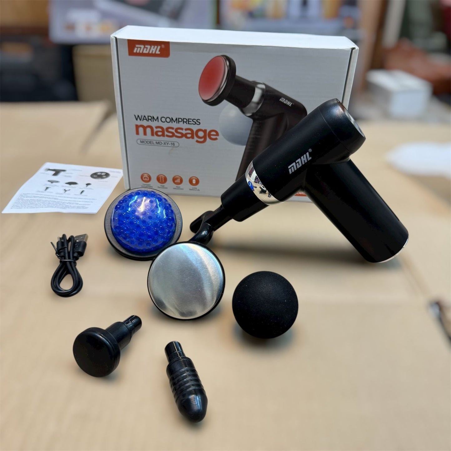 Cordless Heating Massager with Jelly Head