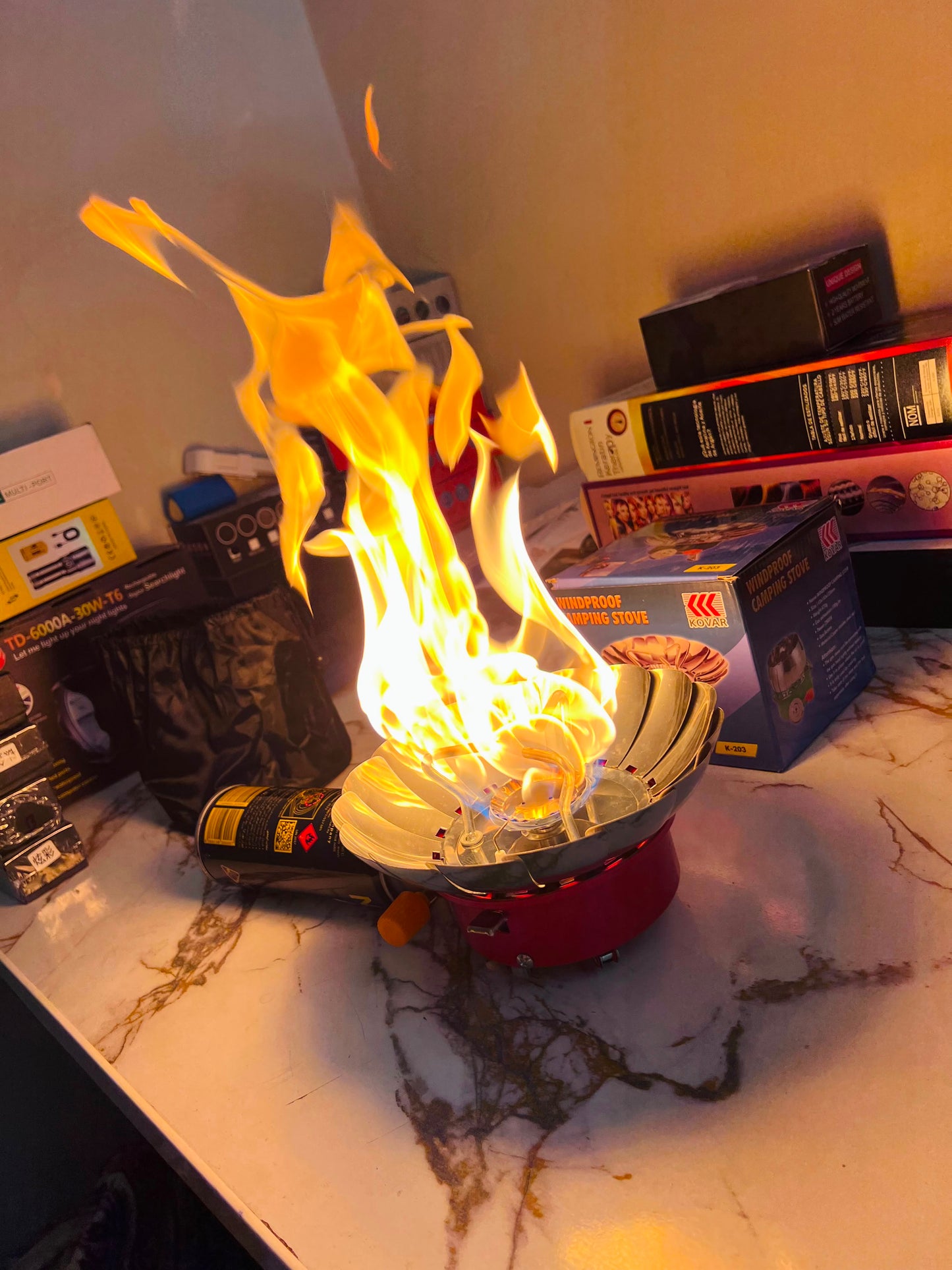Outdoor Windproof Camping Stove With Butane Bottle | AwamiImport.com
