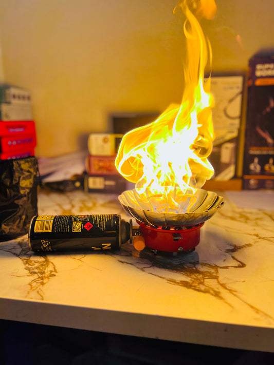 Outdoor Windproof Camping Stove With Butane Bottle | AwamiImport.com