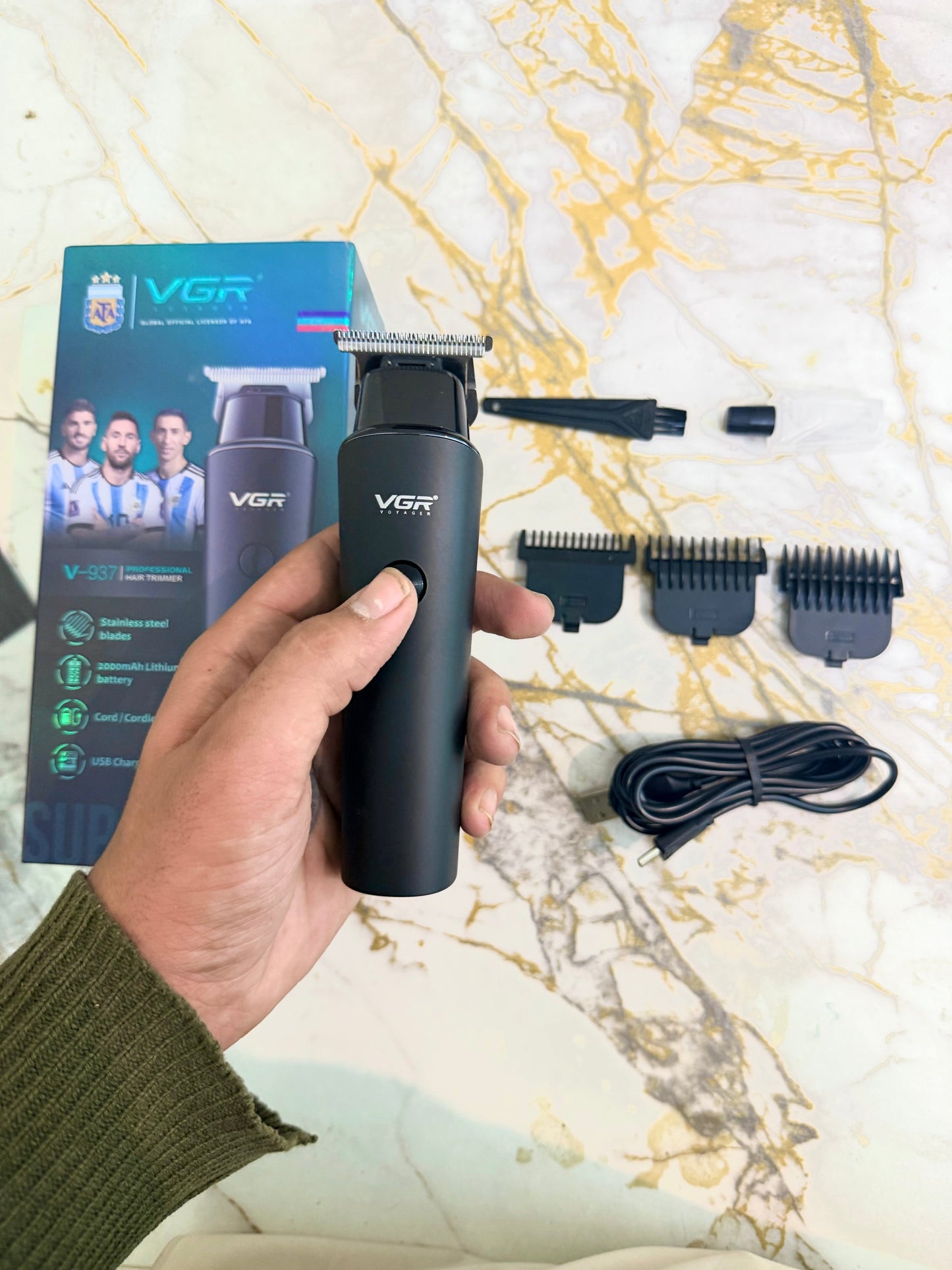 VGR V-937 Professional Trimmer – 2000mAh Battery | 🇦🇷 Argentina lot trimmer