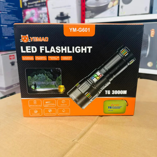 YEMAO LED Flashlight YM-G601 – Powerful Rechargeable Torch (9 Hours Battery Backup)