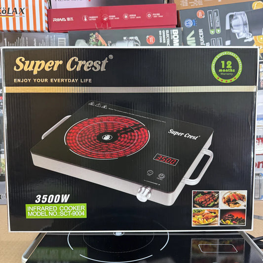 Super Crest 3500W High-Power Infrared Cooker SCT-9004 – Fast Heating Electric Infrared Cooktop with 6 Months Warranty
