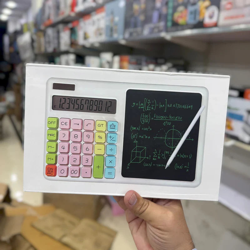 2-in-1 Calculator with LCD Writing Board ZY-2208 – Digital Calculator + Smart Writing Tablet