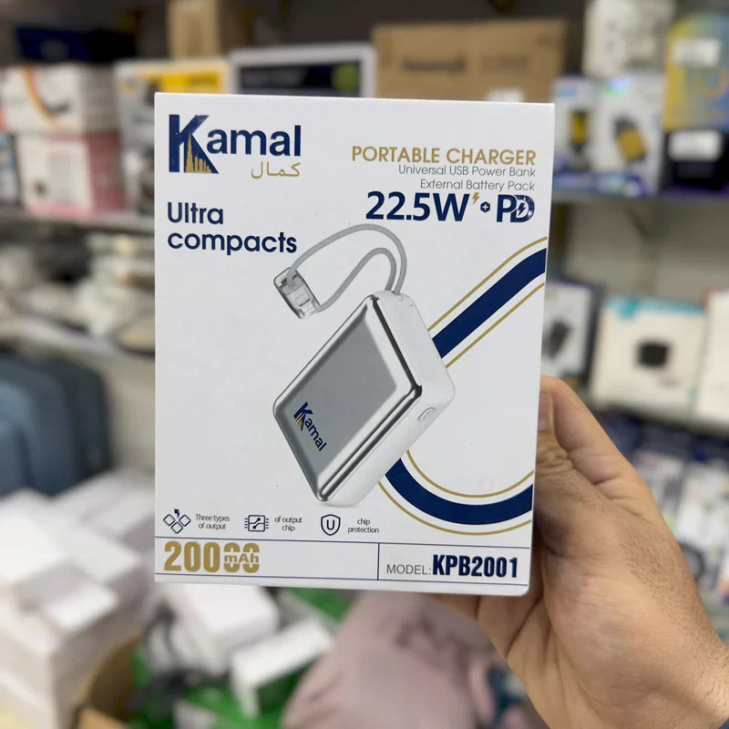 Kamal 20000mAh Mini Power Bank KPB2002 – Big Backup in Small Size | AwamiImport.com