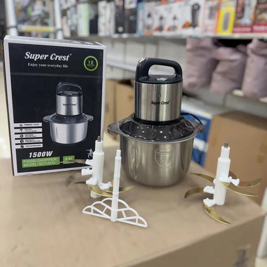 Super Crest SCT-2014 5L Food Chopper – 1500W Heavy Duty Electric Grinder