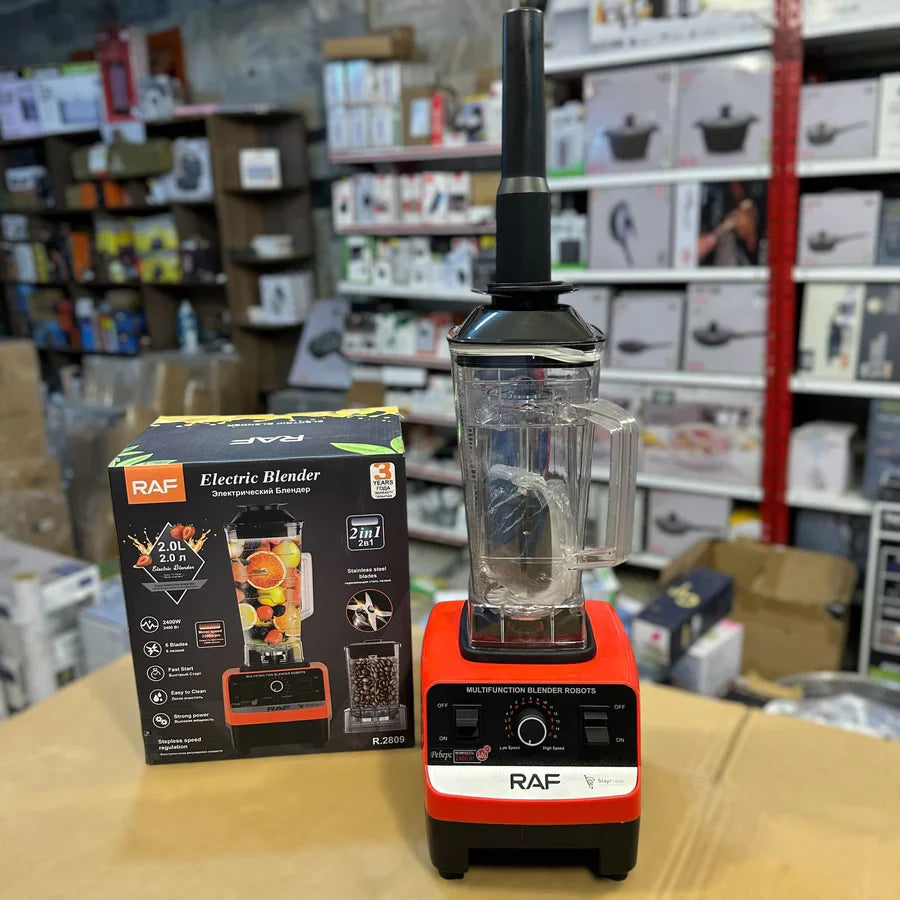 RAF Heavy Duty Juicer Blender & Grinder R-2809 – 2400W Power & 2.0L Capacity |