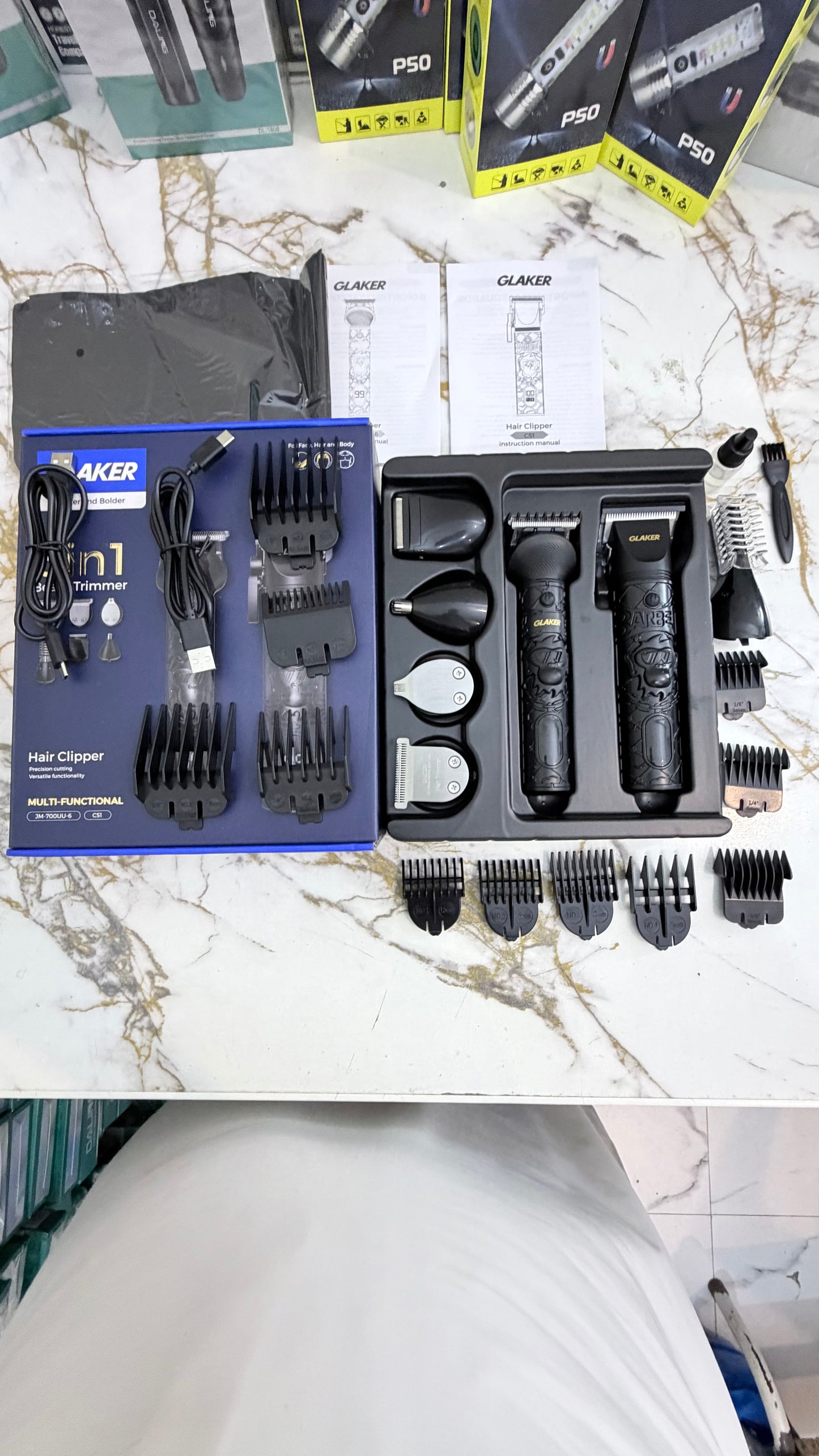 GLAKER  6-in-1 Grooming Kit for Men – Professional Beard Trimmer, Body Groomer & Cordless Hair Cutting Machine