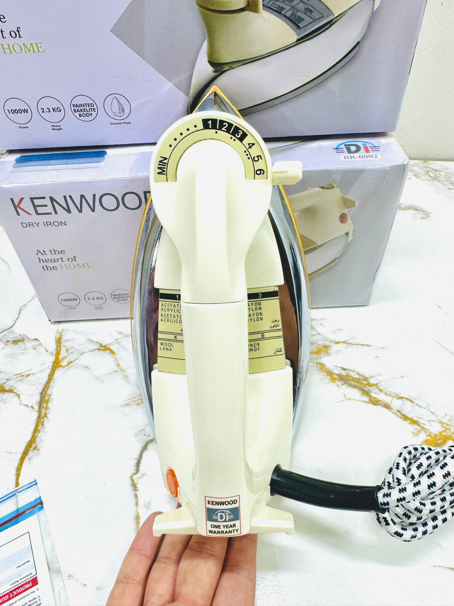 Kenwood non-stick Dry Iron| Gold Sole Plate-1000 W POWER | 1 year warranty