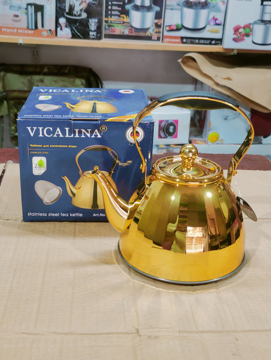 Vicalina Golden Stainless Steel Tea Kettle – 2L & 3L