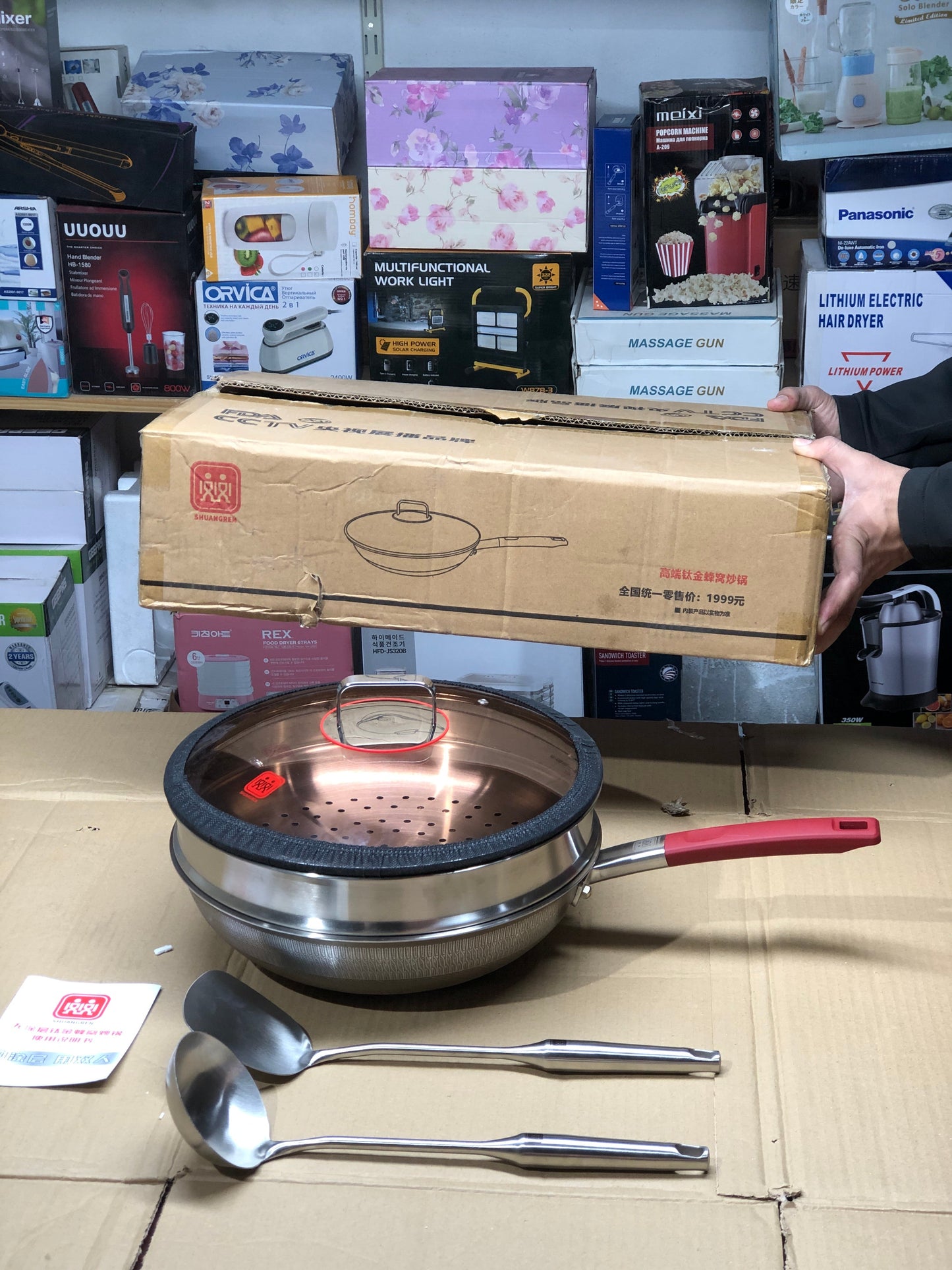 Imported Premium Quality 4 in 1 Laser Coated Deep Pan & Steamer