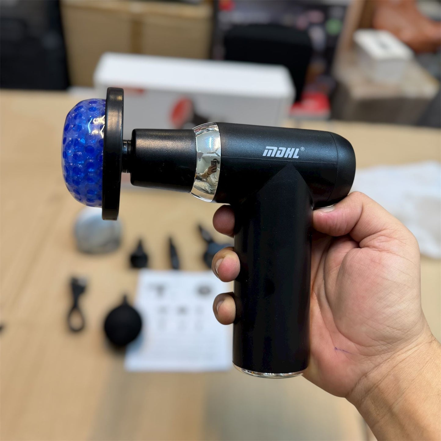 Cordless Heating Massager with Jelly Head