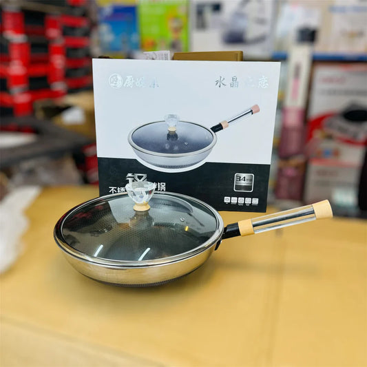 Crystal Honey Comb Laser Coated Deep Fry Pan 34cm