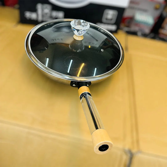 Crystal Honey Comb Laser Coated Deep Fry Pan 34cm