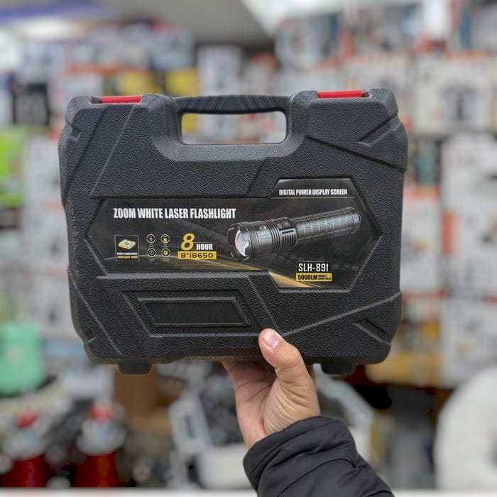 Bazoka White Laser Flashlight Torch SLH-891 (Zoom, 18650 Battery)