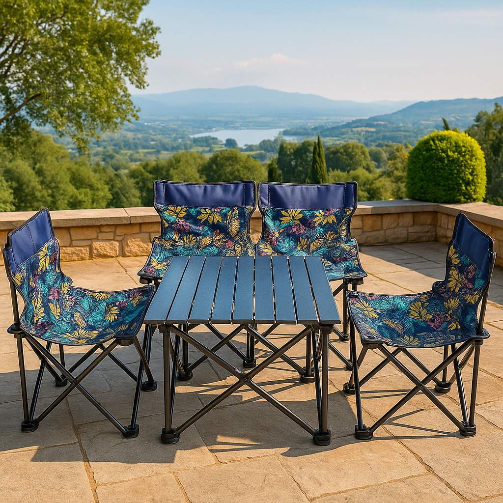 Portable Folding Chair & Table Set (Camping, Lightweight)