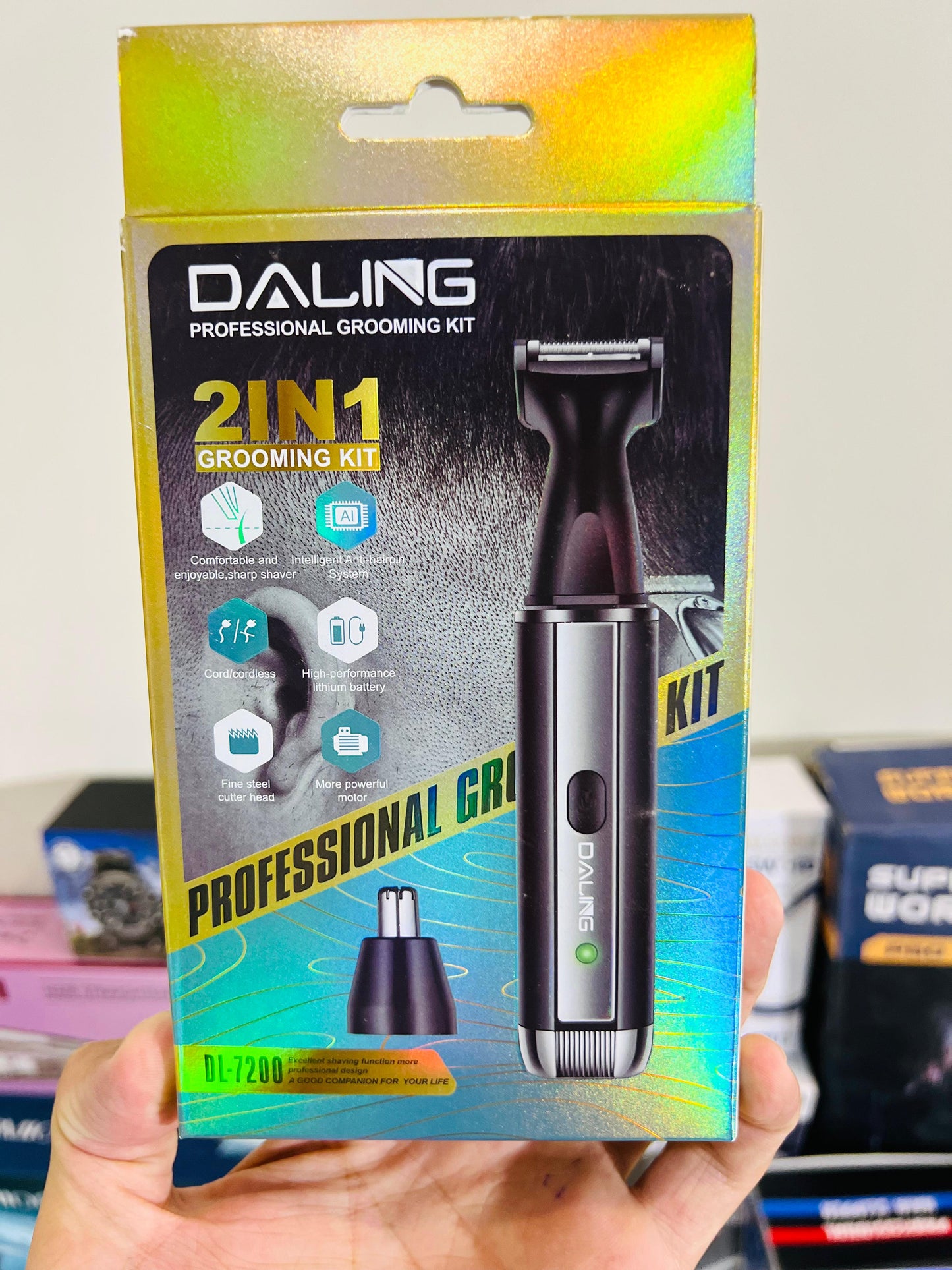 DALING DL-7200 2-in-1 Professional Grooming Kit – Nose Hair Trimmer & Sideburn Trimmer for Men