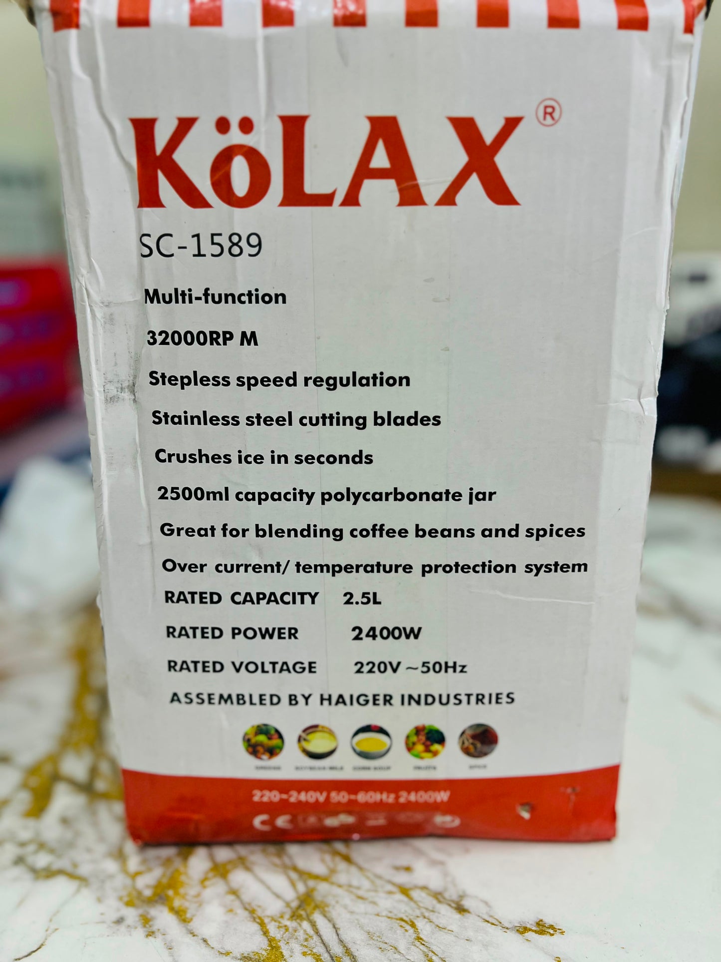 Kolax 2-in-1 Heavy Duty Blender SC-1589 (2.5L) – Powerful Juicer, Grinder & Smoothie Maker with 12-Month Warranty