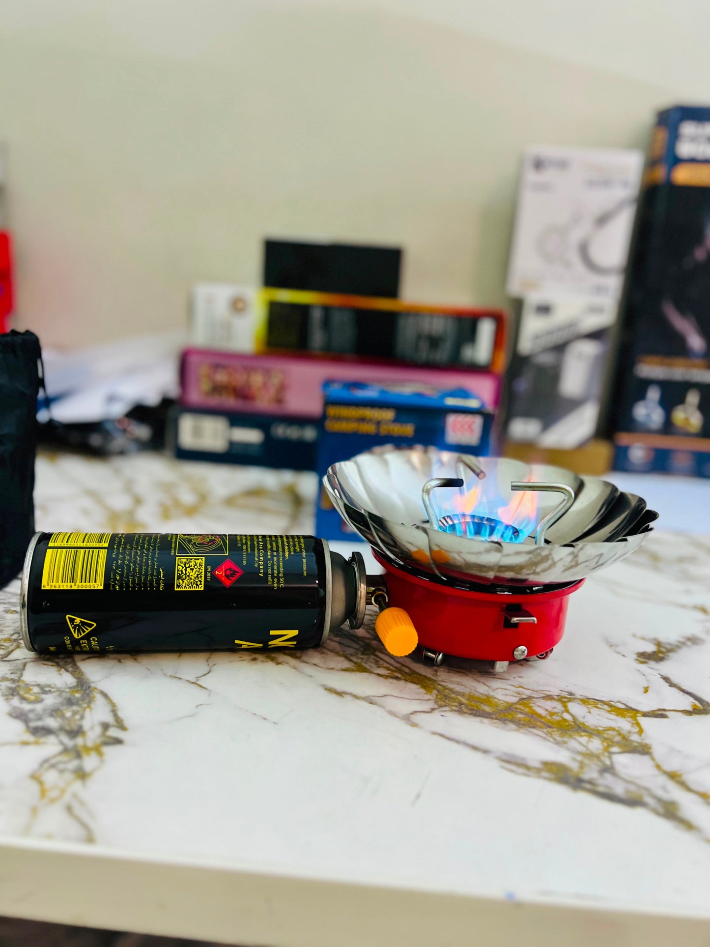 Outdoor Windproof Camping Stove With Butane Bottle  | AwamiImport.com