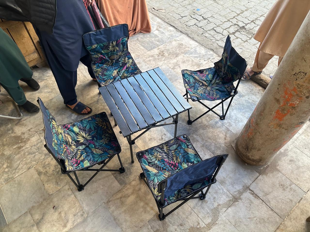 Portable Folding Chair & Table Set (Camping, Lightweight)